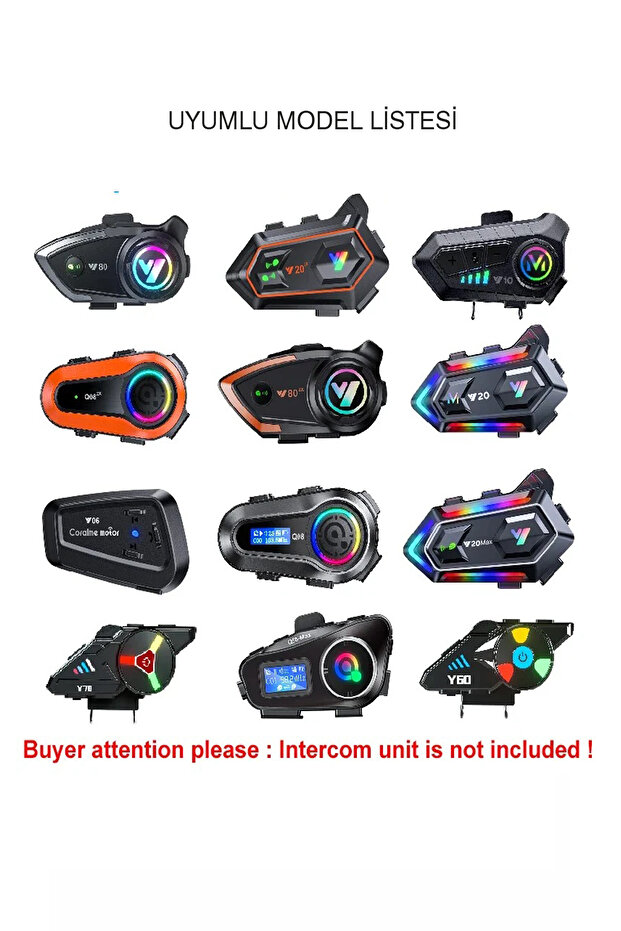 Y20 X2 interkom Uyumlu Yedek Kulaklık Mikrofon Seti (Sadece Kulaklık Set Gönderilir) Type C Uyumlu - 3