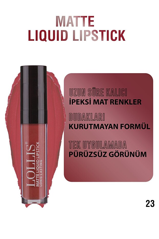 Matte Liquid Lipstick Mat Likit Ruj Uzun Süre Kalıcı 23 - 4