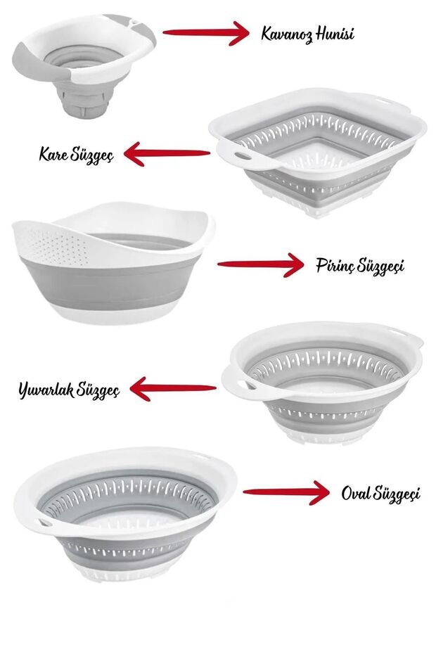 Accordion Folding Strainer Set of 5 - Folding Dowry Set - 4
