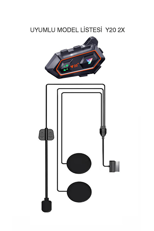 Y20 X2 interkom Uyumlu Yedek Kulaklık Mikrofon Seti (Sadece Kulaklık Set Gönderilir) Type C Uyumlu - 2