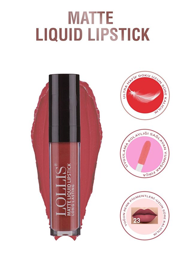 Matte Liquid Lipstick Mat Likit Ruj Uzun Süre Kalıcı 23 - 3