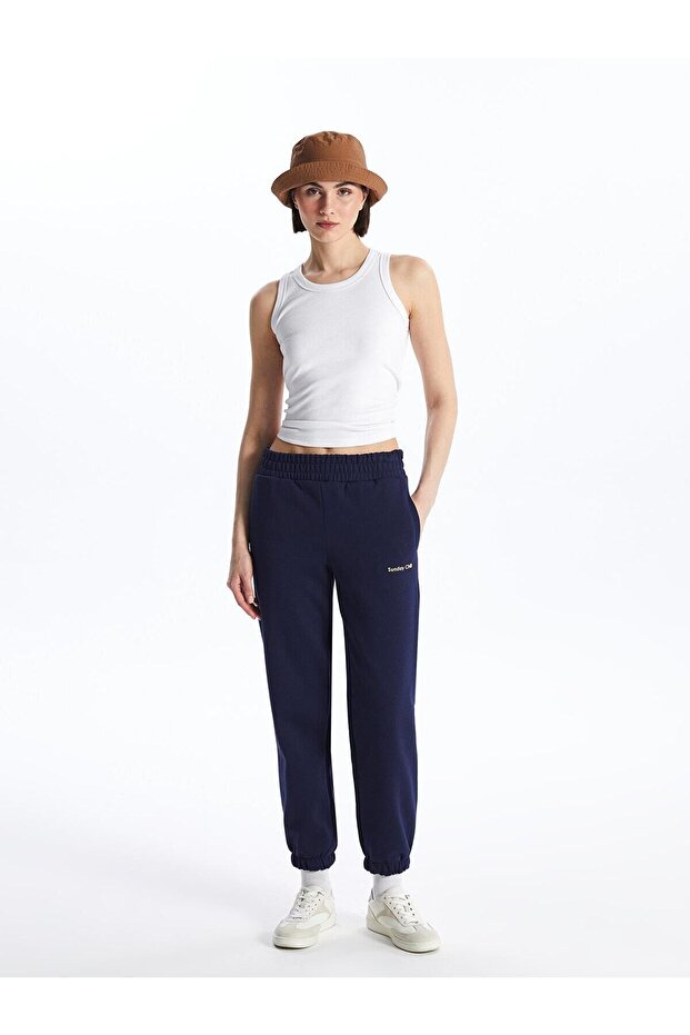 LCW Vision Beli Lastikli Baskılı Kadın Jogger Eşofman Altı - 2