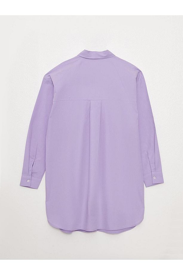 LCW Modest Düz Uzun Kollu Oversize Kadın Gömlek Tunik - 7