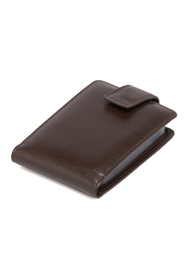 Brown Leather Unisex Credit Card Holder 1512B07