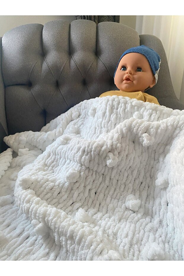 Puffy El Örgüsü Bebek Battaniyesi - 2