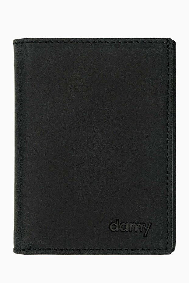 Men's Wallet, Men's Standing Wallet, Men's Mini Wallet, Card Holder Wallet, Crazy Wallet - Black K214