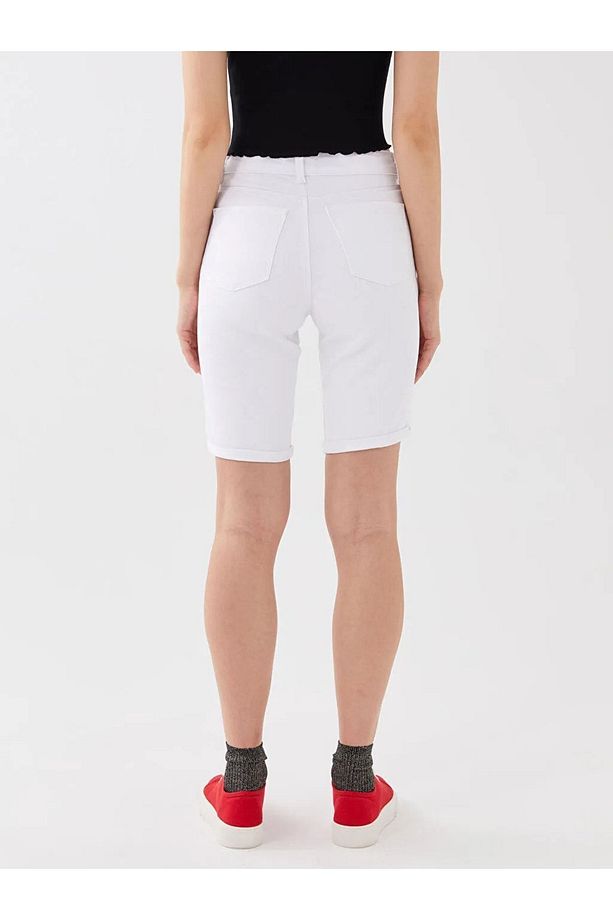 Normal Bel Standart Fit Kadın Jean Şort - 5
