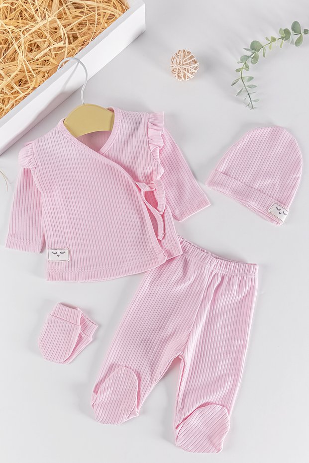 Frilly 4 Piece Baby Girl Hospital Outlet Baby Set