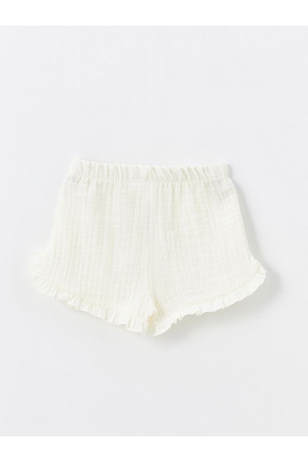 Beli Lastikli Basic Kız Bebek Şort 2'li - 5