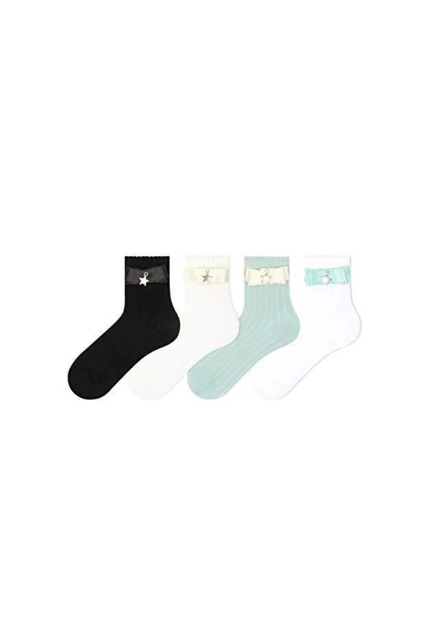 Butterfly Bow Girls' Socks Set of 4