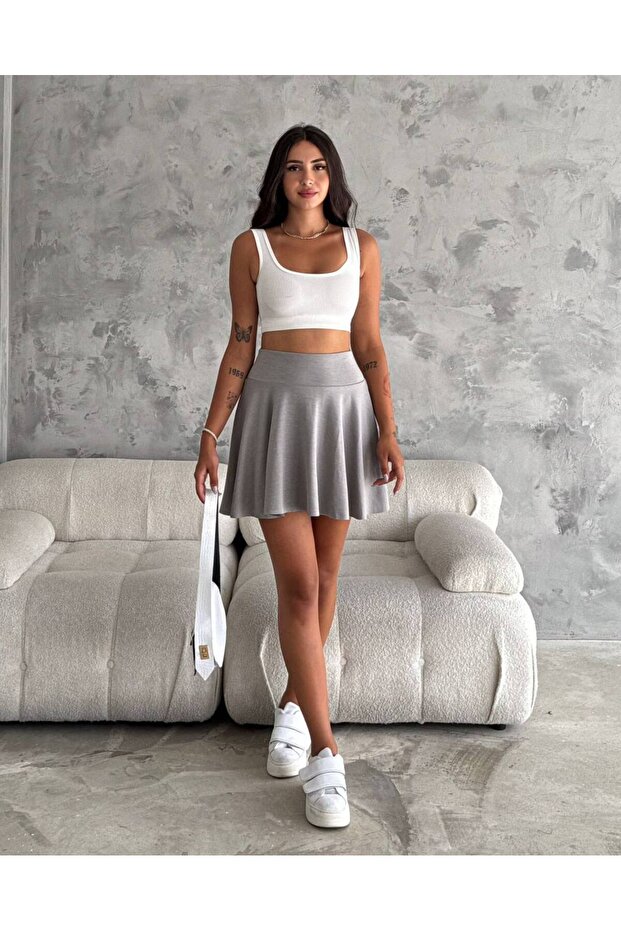 Fusta Mini Basic - Tesatura Modala - 3