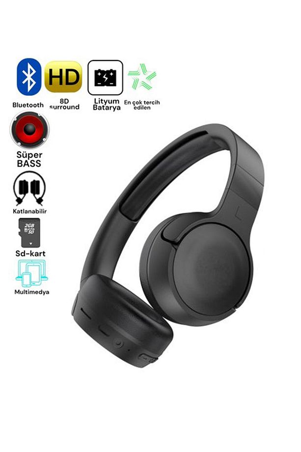 Hn-01 Kulaküstü Bluetooth Kulaklık 5.2 Type-c Girişli Genç Bluetooth Kulaklık - 3