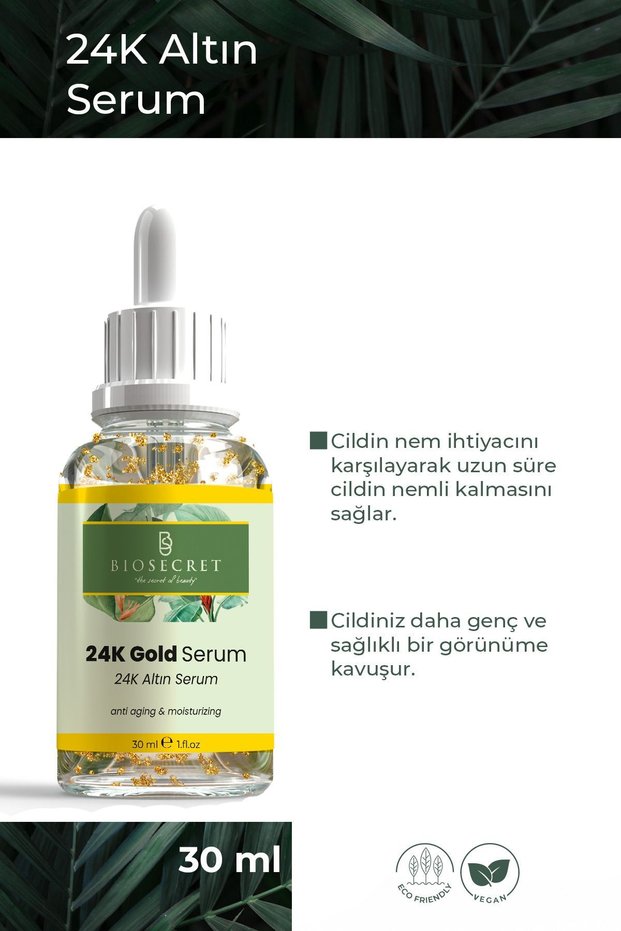 Anti-Wrinkle Serum with 8 Types of Hyaluronic Acid with 24K Gold Particles 30ml Bio104