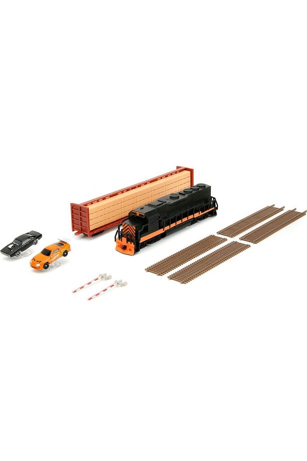 Hızlı ve Öfkeli Final Yarış Treni Nano Sahne ve 2 4,24 cm Döküm Arabalar - 5