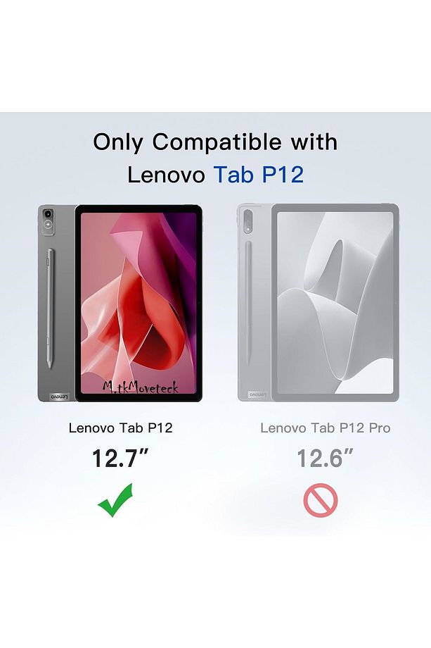 Lenovo Tab P12 12.7 inç Kılıf Akıllı Smart Uyku Modlu Standlı Şeffaf Smart Tri-Fold Kapak Kılıfı - 2