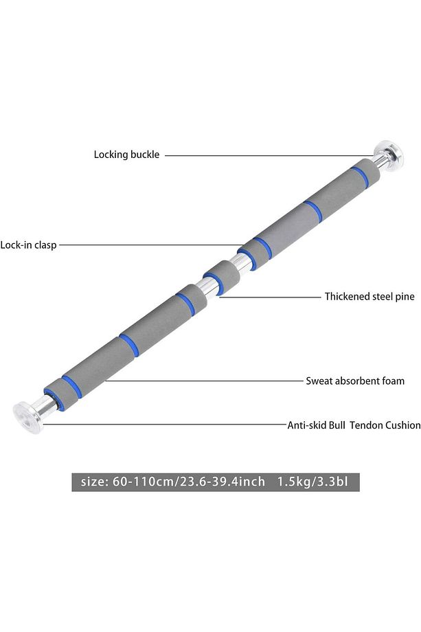 Csf-5583 Süngerli Kapı Barfiksi 62-100 Cm.mekik Şınav Çubuğu,barfiks Demiri - 4