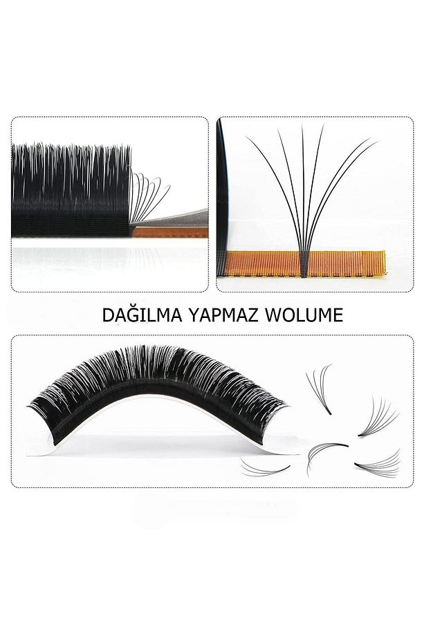0,07 D Kıvrım 13mm Çek Tak Auto Fan 2d 3d 4d 5d 6d Volume Demet Ipek Kirpik Eays Fan Wolume - 8