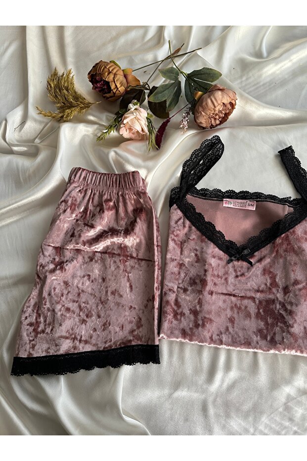 LÜX KADİFE ŞORTLU TAKIM - 3