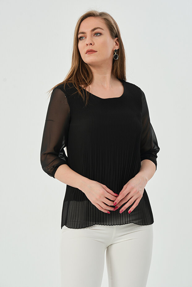 Pilise Detaylı Bluz - 2