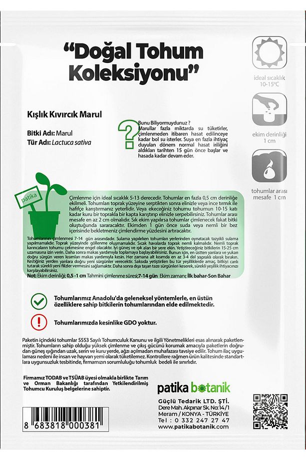 2.000 Adet Kışlık Kıvırcık Marul Tohumu - 3