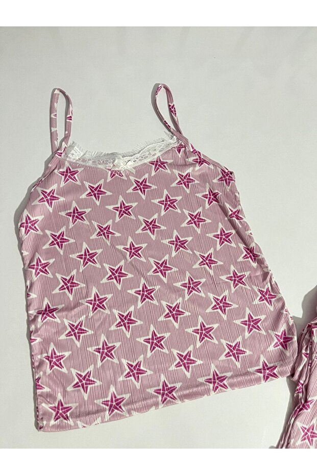 طقم بيجامة بحزام منقوش - 3