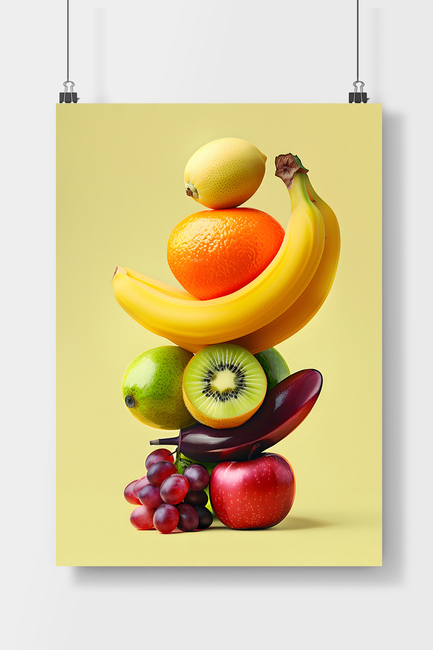 Fruit Patterned Frameless Wall Poster - 1