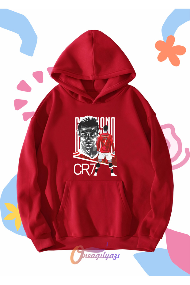 Children's Unisex Ronaldo Cr7 Printed Oversize Hooded Sweatshirt
