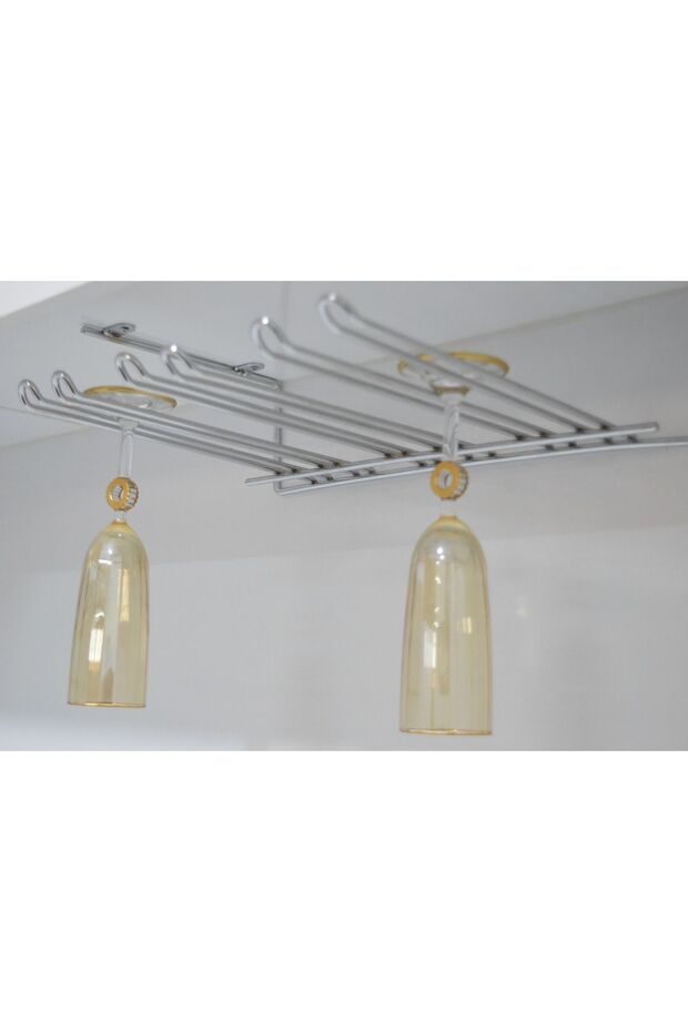 3-Part Bar Chrome Glass Holder Glass Hanger Cup Holder