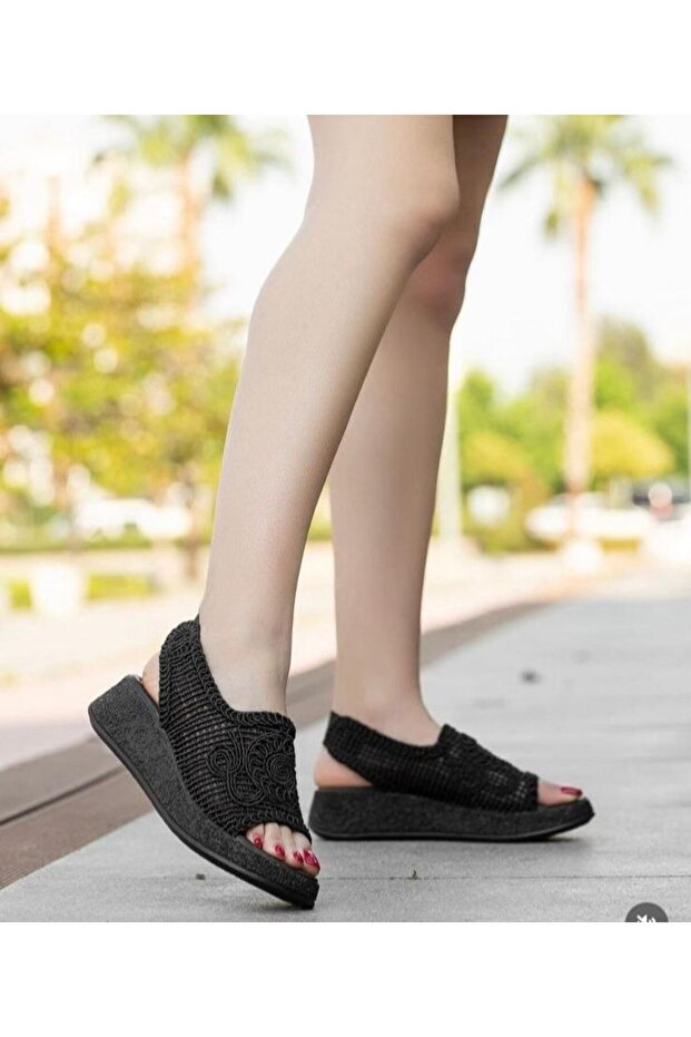 KADIN HASIR ÖRGÜ SANDALET - 3