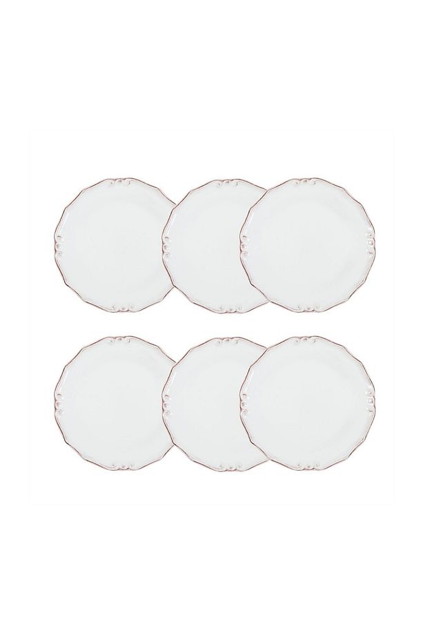 Ekru 6 Lı Pasta Tabağı Seti -20cm-ekru - 1