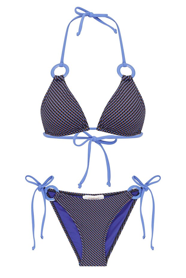 Patterned Triangle Bikini Set - 1