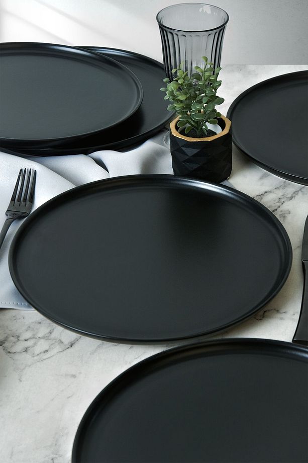 Mat Siyah Nordic Servis Tabağı 28 cm 6 Adet 956 - 2