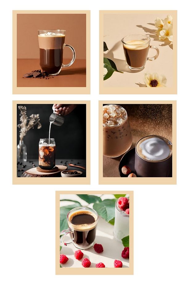 5 x 200 Gr - Chocolate&Vanilla&Mastic Gum&Hazelnut&Raspberry Coffee Filtre Kahve 5'li Set - 4