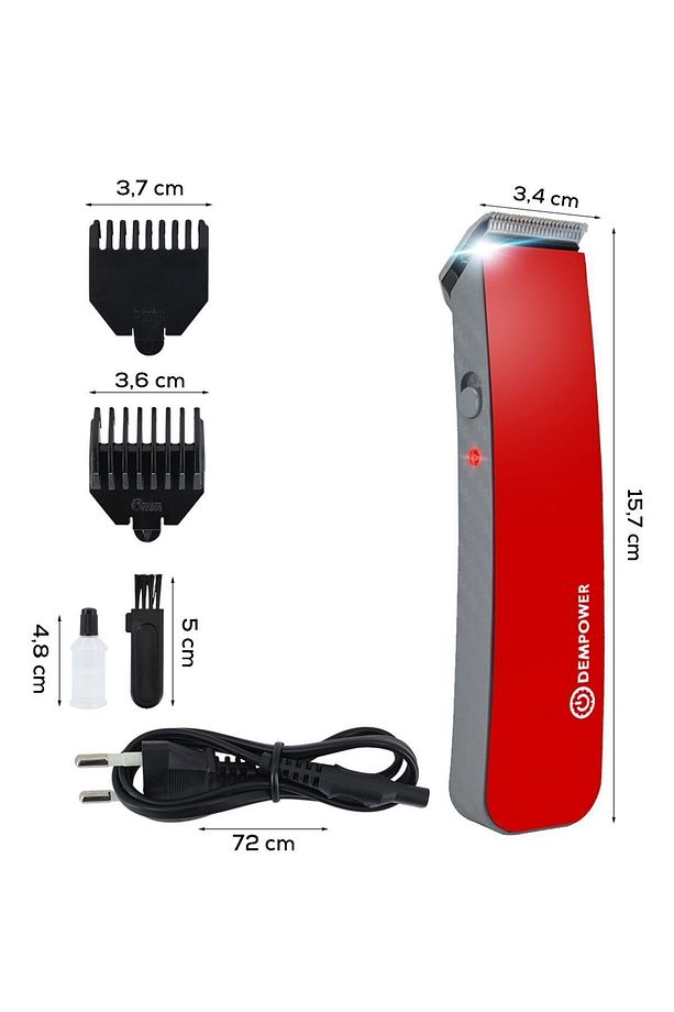 Dp-02 3 Başlıklı Saç-sakal Tıraş Makinesi Kırmızı - 7