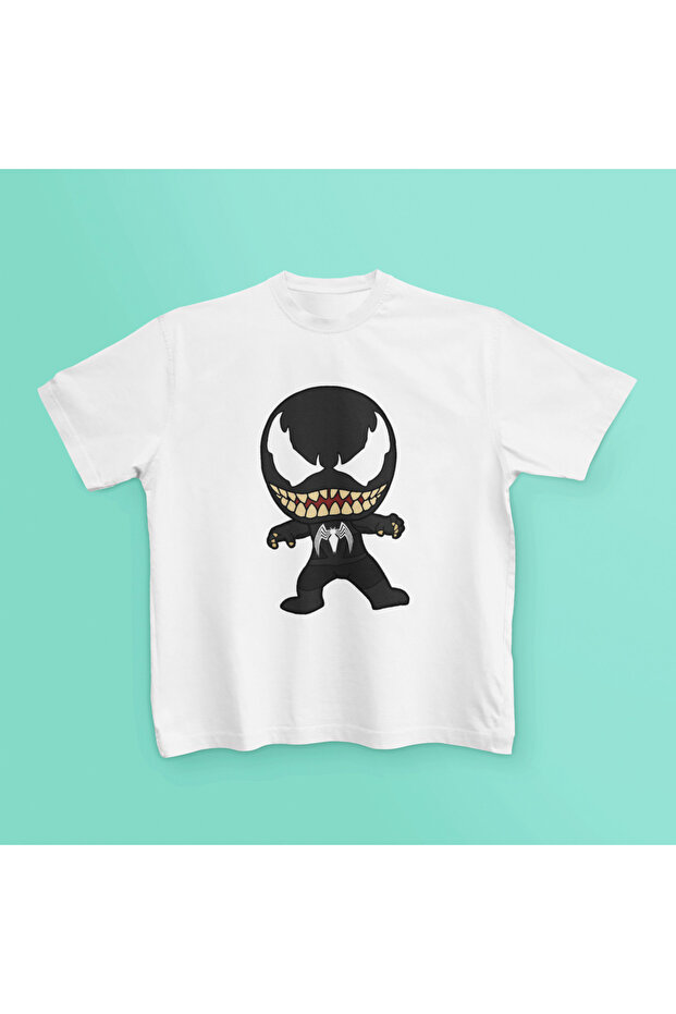 Venom Printed Cycling Neck Cotton Short Sleeve Children's Tshirt