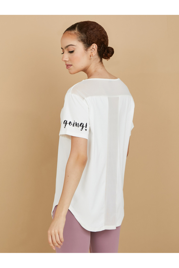 Keep Going Slogan Back Mesh Panel Top - 4