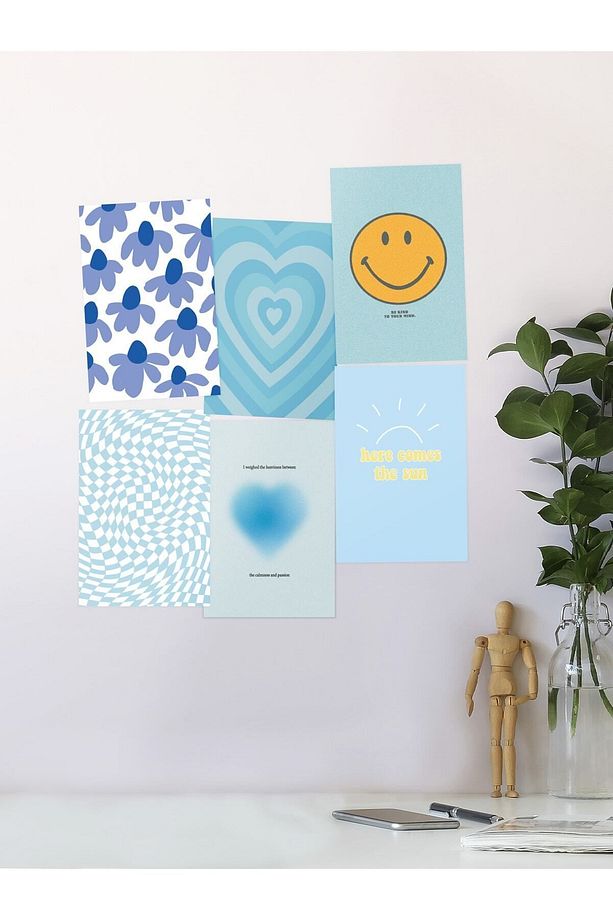 Modern Duvar Tablo Seti, Çerçevesiz, Duvar Posteri Kolaj Seti, 15 Adet Poster - 6