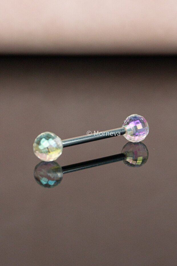 Disko Topu Çelik Dil Piercingi - 2