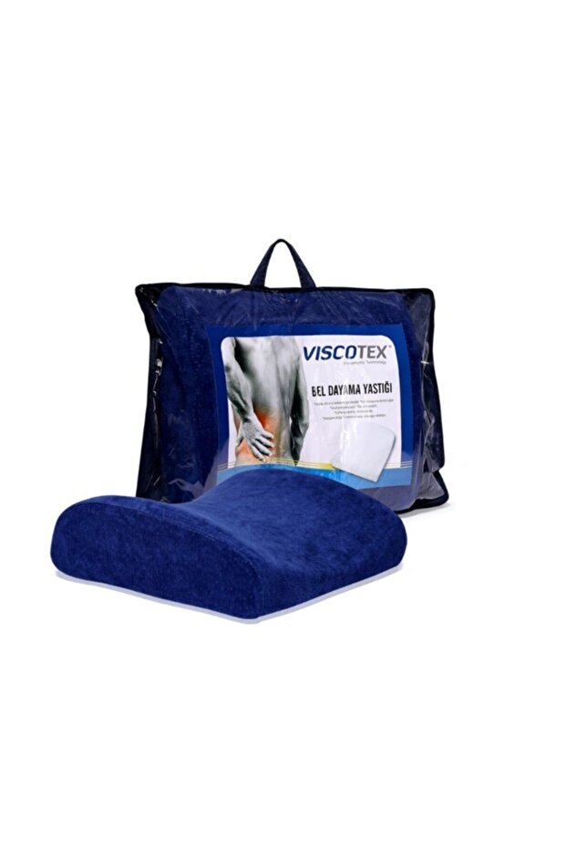 Visco Orthopedic Waist Rest Cushion 38X33X12 Cm, Navy Blue