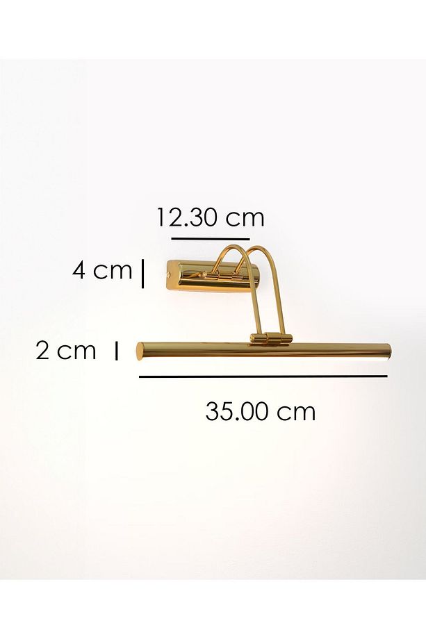 Pilli Gold Gün Işığı Duvar Apliği Banyo Aydınlatma Ayna Üstü Led Tablo Aplik A+ Loş Işık 3000K - 4