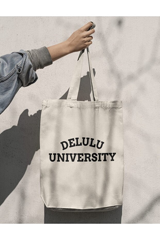 Delulu University University Tiktok Caps Funny Trend Cloth Bag Tote Bag