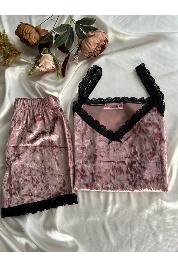 LÜX KADİFE ŞORTLU TAKIM - 4