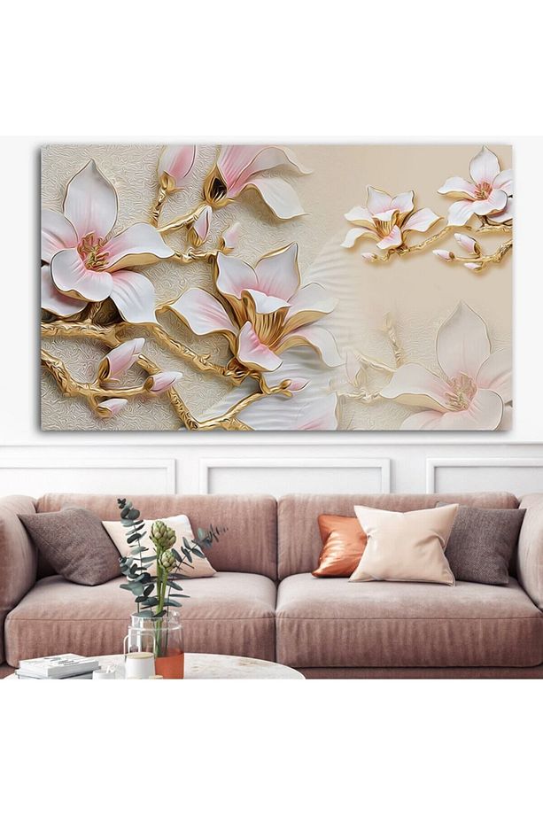 Extra Dev Boyut Tasarım Çiçek Kanvas Tablo (100cm X 150cm) - 1