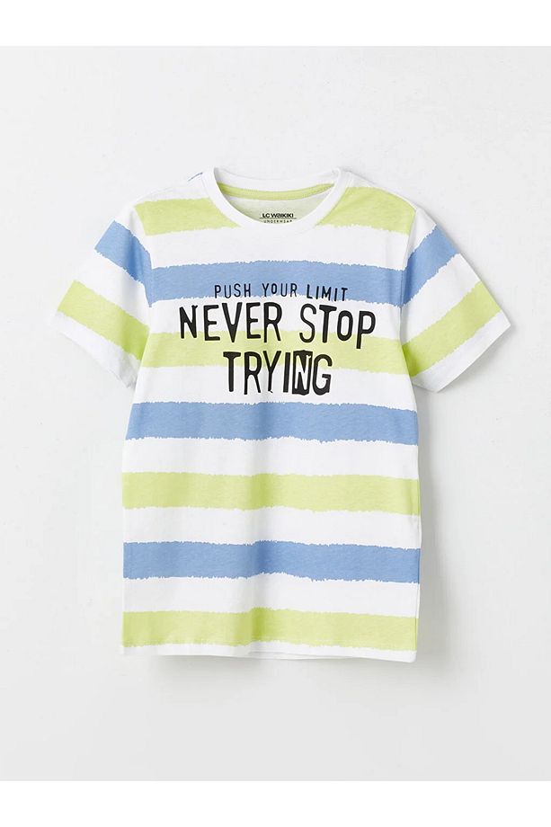 LCW Kids Bisiklet Yaka Baskılı Kısa Kollu Erkek Çocuk Şortlu Pijama Takımı - 2