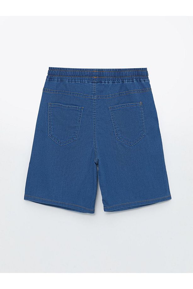 Rahat Kalıp Beli Lastikli Erkek Çocuk Jean Şort - 2