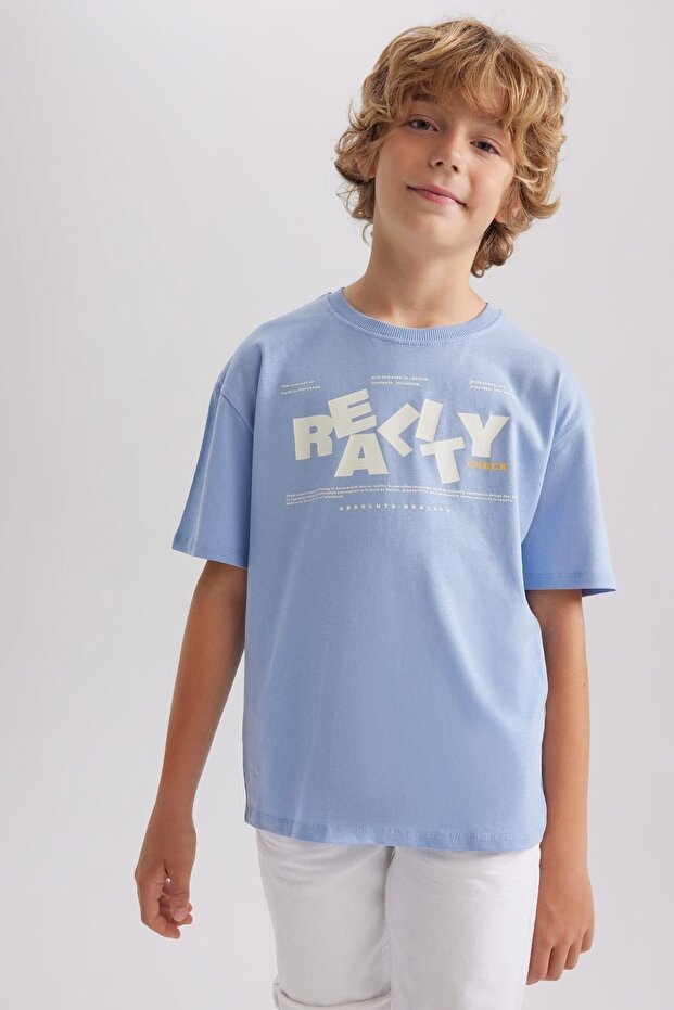Boy - Crew Neck Printed Oversize T-Shirt A6414a823sm