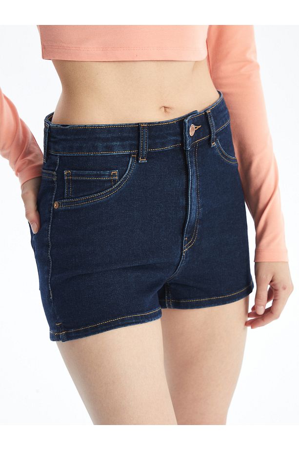 Ekstra Dar Fit Kadın Jean Şort - 3