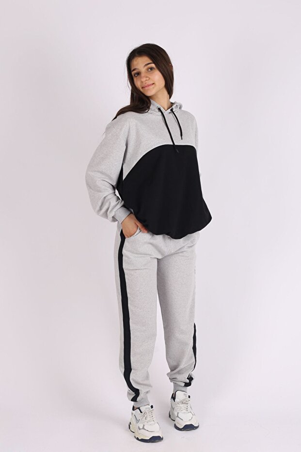 Buseyiz hooded garniated girl's Tracksuit Set 6-16 years
