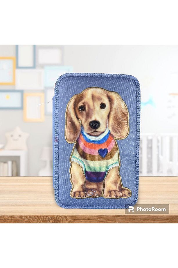 Top Model 3 Katlı Dolu Kalem Kutusu Köpekli - 1