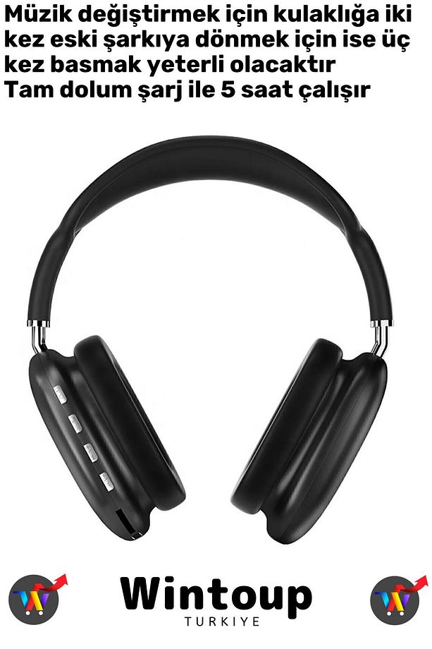 İphone6/7/8/X/11  P9 Bluetooth Kulaküstü Kulaklık Anc Özellikli - 2